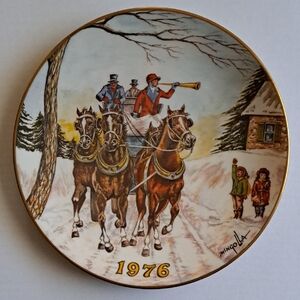 Vintage 1976 Christmas Gorham China Dom Mingolla Collector Plate